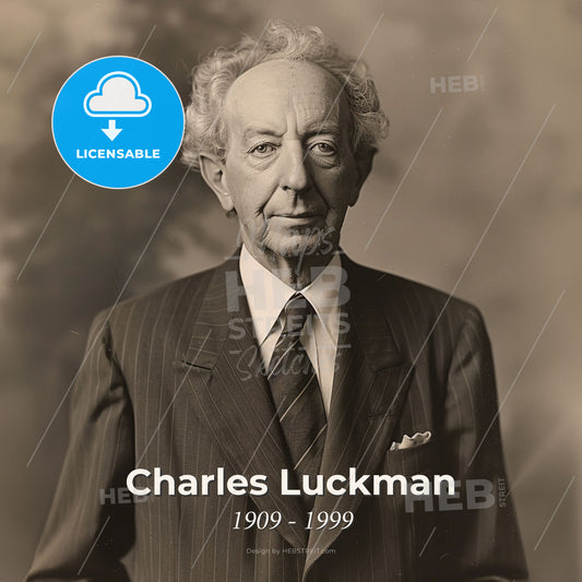 Charles Luckman, 1909 - 1999, American real estate developer and architect - An Old Man In A Suit Print Template