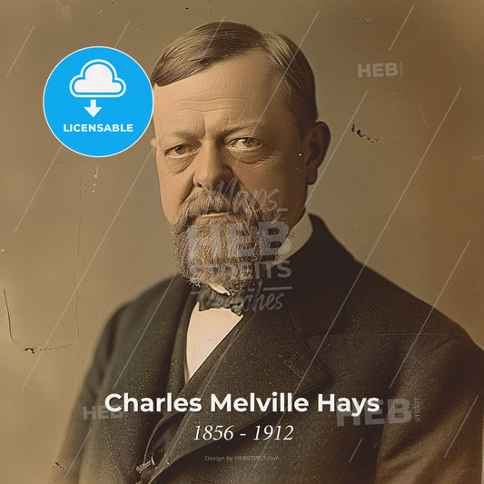 Charles Melville Hays, 1856 - 1912, American-Canadian railway executive - A Man With A Beard And Mustache Print Template
