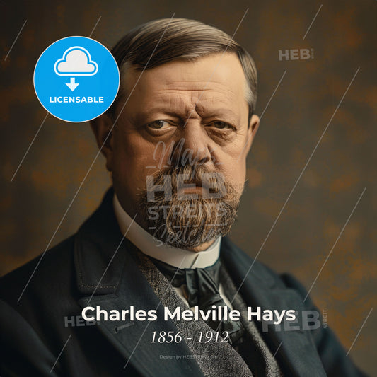 Charles Melville Hays, 1856 - 1912, American-Canadian railway executive - A Man With A Beard And Mustache Print Template