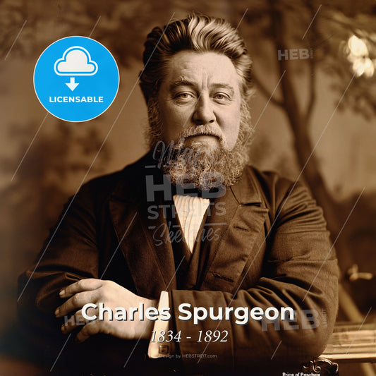 Charles Spurgeon, 1834 - 1892, British preacher and author - A Man With A Beard And Mustache Print Template