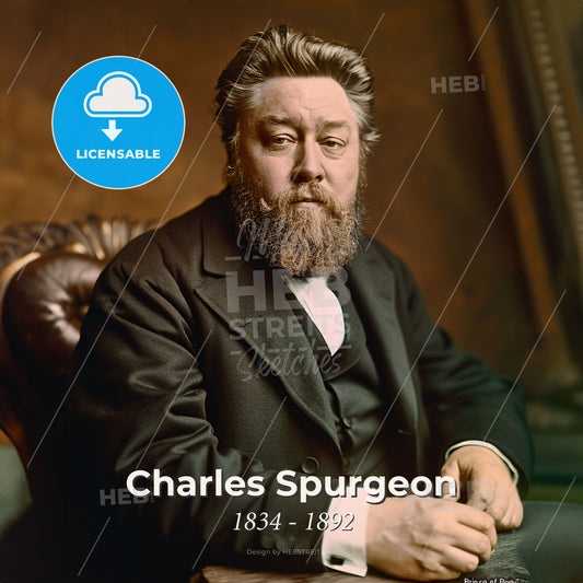 Charles Spurgeon, 1834 - 1892, British preacher and author - A Man Sitting In A Chair Print Template