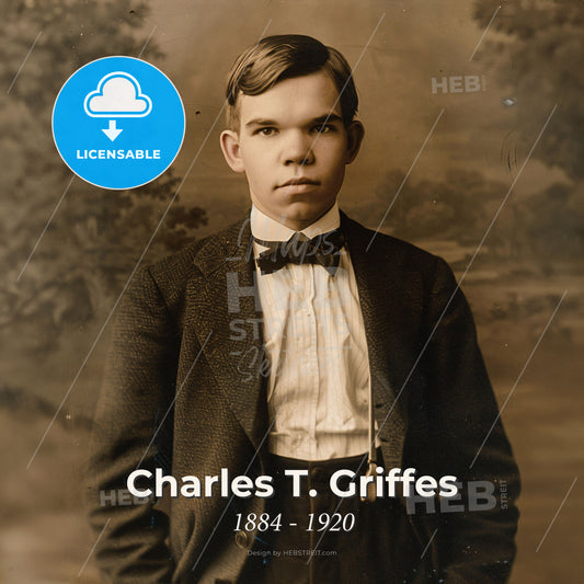 Charles T. Griffes, 1884 - 1920, American composer - A Man In A Suit And Bow Tie Print Template