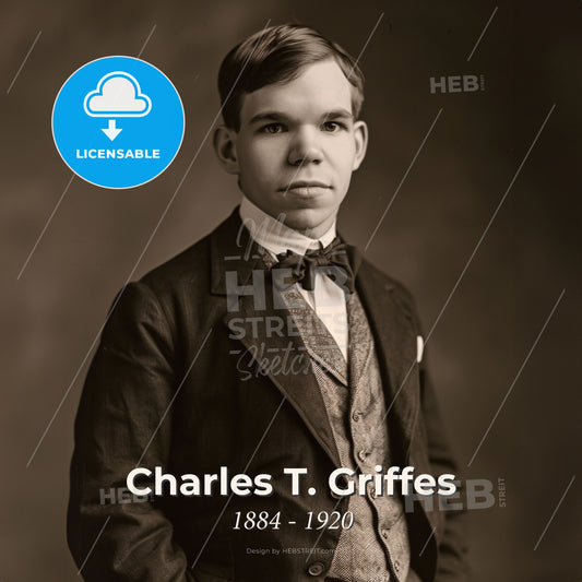 Charles T. Griffes, 1884 - 1920, American composer - A Man In A Suit And Bow Tie Print Template
