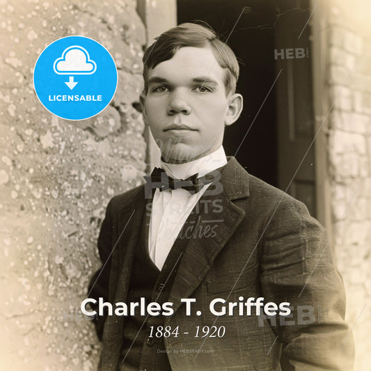 Charles T. Griffes, 1884 - 1920, American composer - A Man In A Suit And Bow Tie Print Template