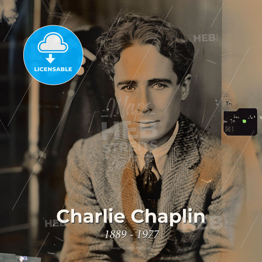 Charlie Chaplin, 1889 - 1977, British comic actor - A Man In A Suit Print Template