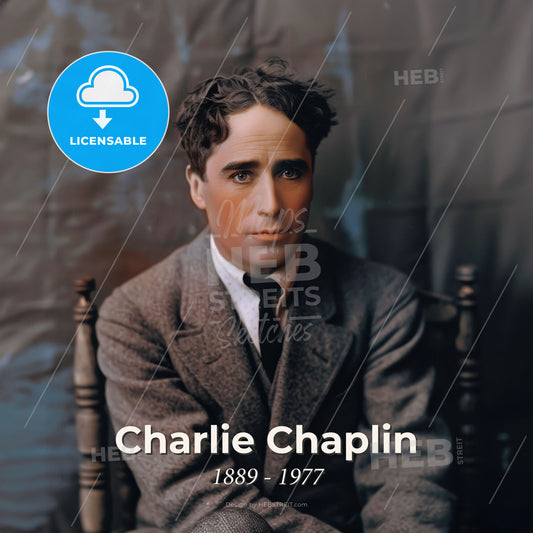Charlie Chaplin, 1889 - 1977, British comic actor - A Man Sitting In A Chair Print Template