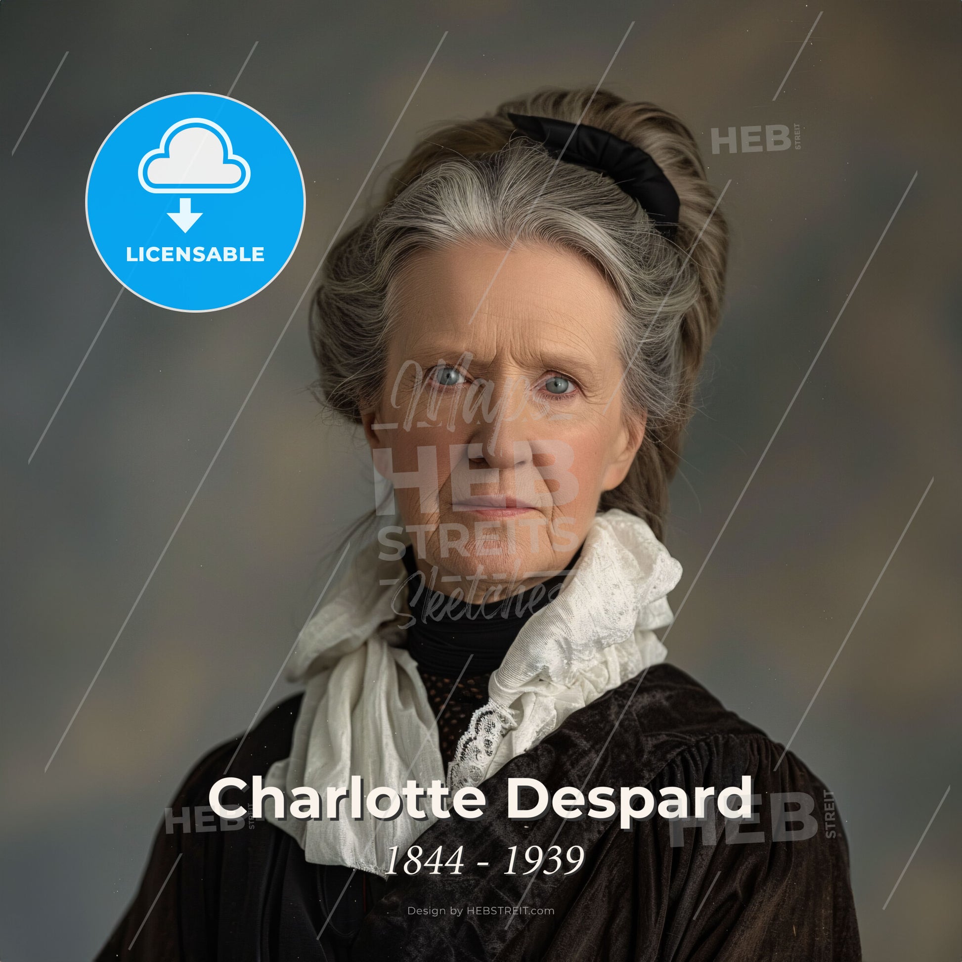 Charlotte Despard, 1844 - 1939, British educator and activist - A Woman In A Black Dress Print Template