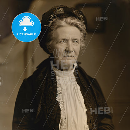 Charlotte Despard, 1844 - 1939, British educator and activist - An Old Woman In A Hat
