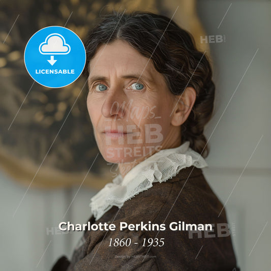 Charlotte Perkins Gilman, 1860 - 1935, American writer and educator - A Woman With Blue Eyes Print Template