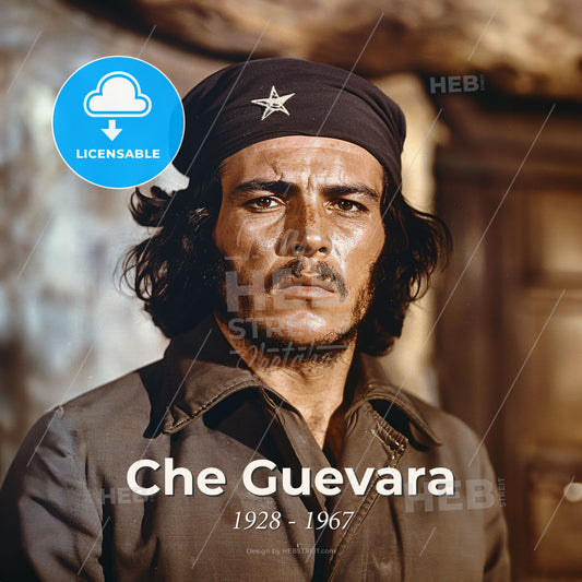 Che Guevara, 1928 - 1967, Argentine Marxist revolutionary - A Man With A Mustache And A Hat Print Template