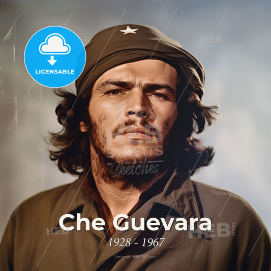 Che Guevara, 1928 - 1967, Argentine Marxist revolutionary - A Man With A Beard And Mustache Wearing A Hat Print Template