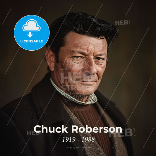 Chuck Roberson, 1919 - 1988, American stuntman and actor - A Man In A Black Coat Print Template