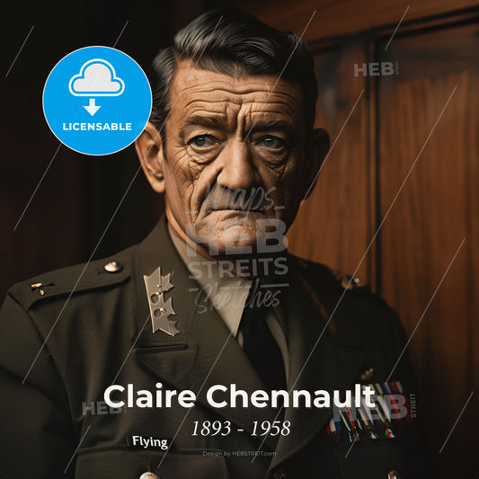 Claire Chennault, 1893 - 1958, American General - A Man In A Military Uniform Print Template