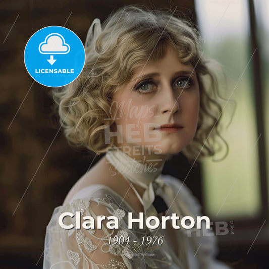 Clara Horton, 1904 - 1976, American actress - A Woman In A White Dress Print Template