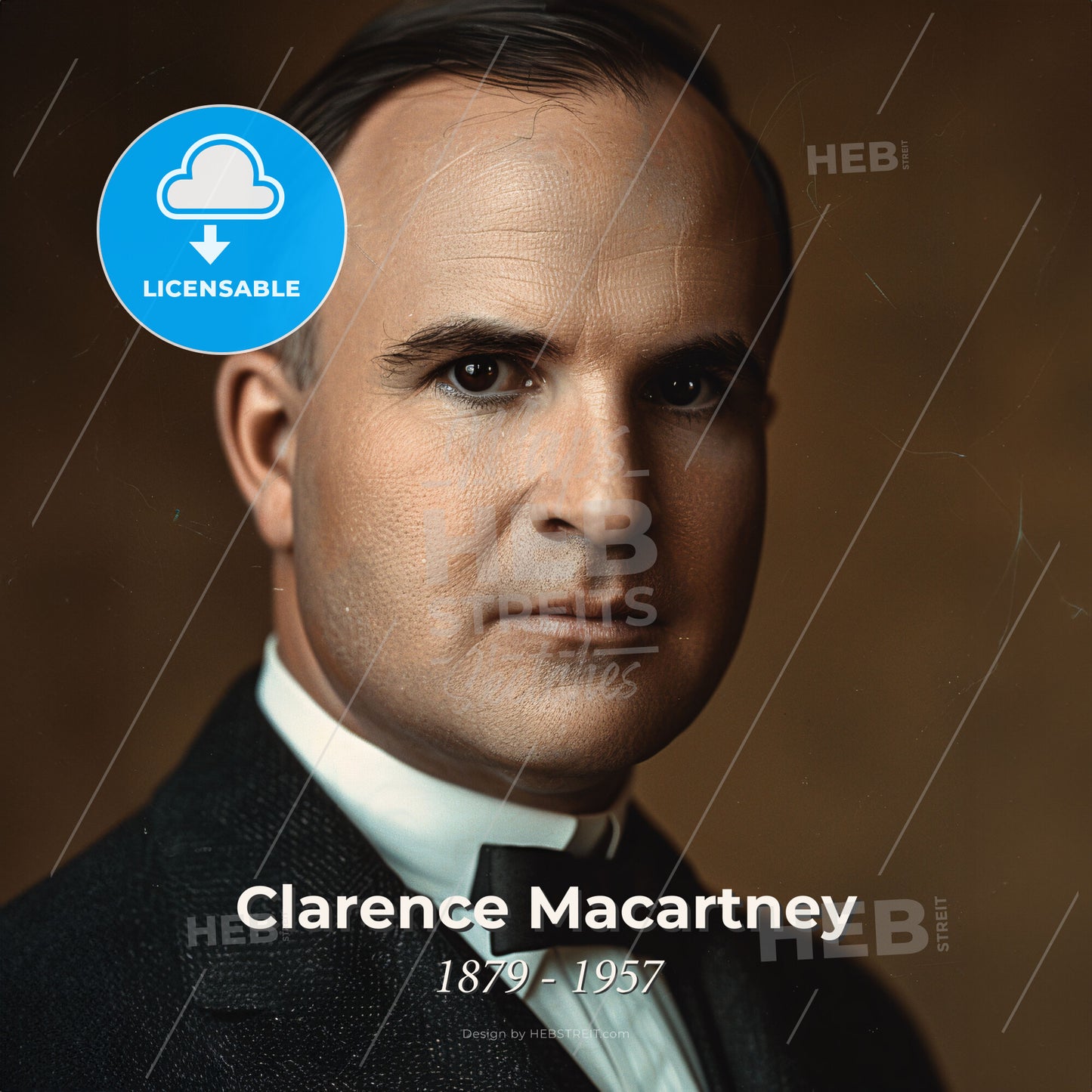 Clarence Macartney, 1879 - 1957, American Presbyterian preacher - A Man In A Suit And Bow Tie Print Template