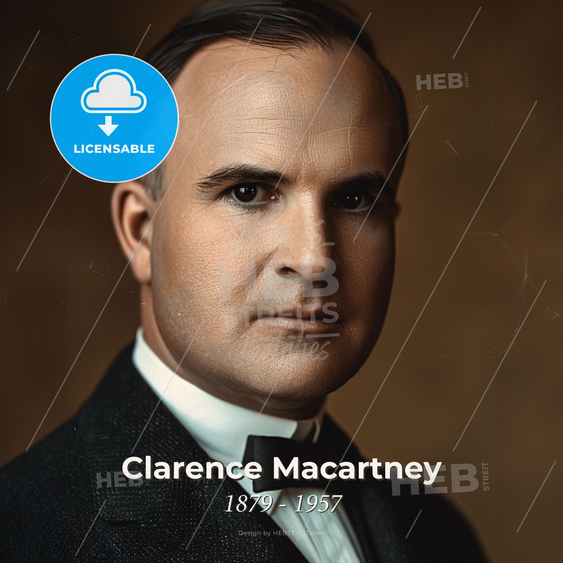 Clarence Macartney, 1879 - 1957, American Presbyterian preacher - A Man In A Suit And Bow Tie Print Template