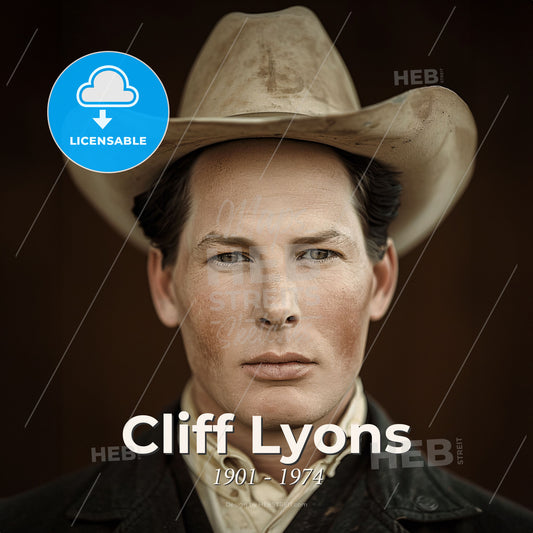 Cliff Lyons, 1901 - 1974, American stuntman and actor - A Man Wearing A Cowboy Hat Print Template