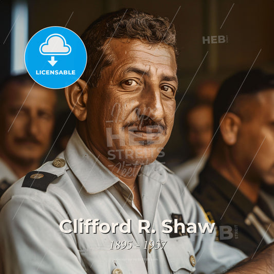 Clifford R. Shaw, 1895 - 1957, American sociologist and criminologist - A Man In Uniform With A Mustache Print Template