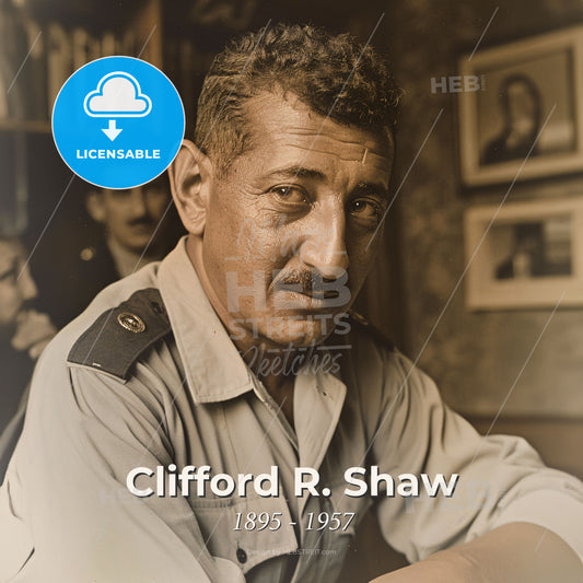 Clifford R. Shaw, 1895 - 1957, American sociologist and criminologist - A Man In Uniform Sitting At A Table Print Template