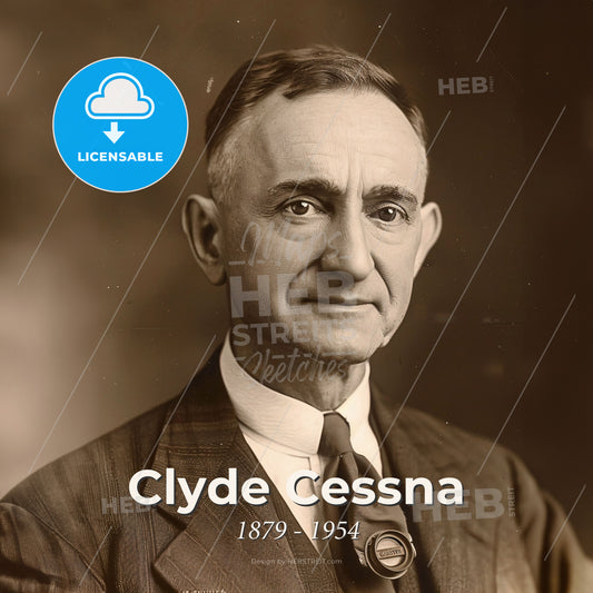 Clyde Cessna, 1879 - 1954, American aviation pioneer - A Man In A Suit And Tie Print Template