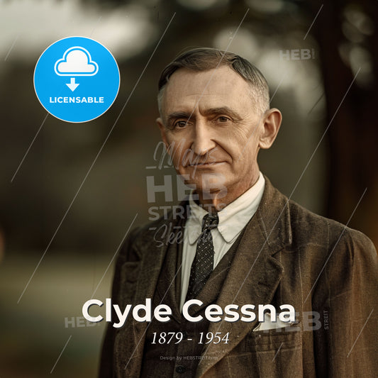 Clyde Cessna, 1879 - 1954, American aviation pioneer - A Man In A Suit Print Template