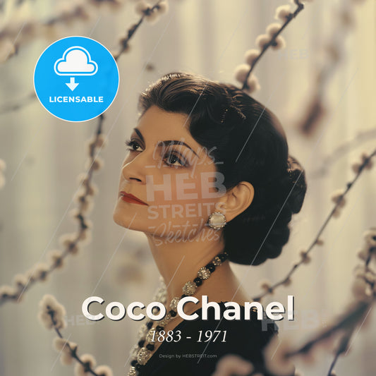 Coco Chanel, 1883 - 1971, French fashion designer - A Woman In A Black Dress Print Template