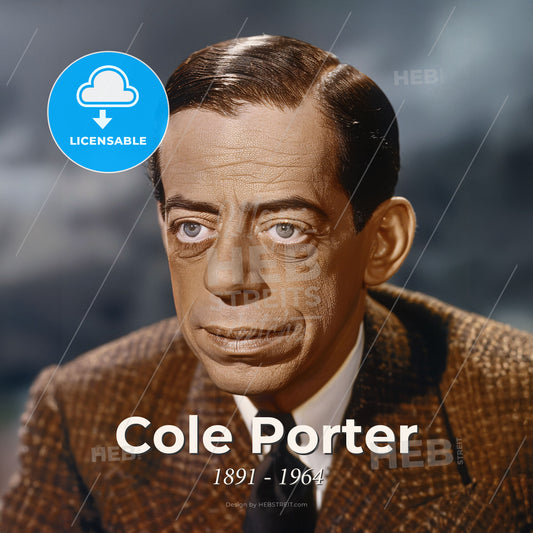 Cole Porter, 1891 - 1964, American composer and songwriter - A Man In A Suit Print Template