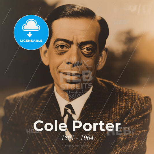 Cole Porter, 1891 - 1964, American composer and songwriter - A Man In A Suit Print Template