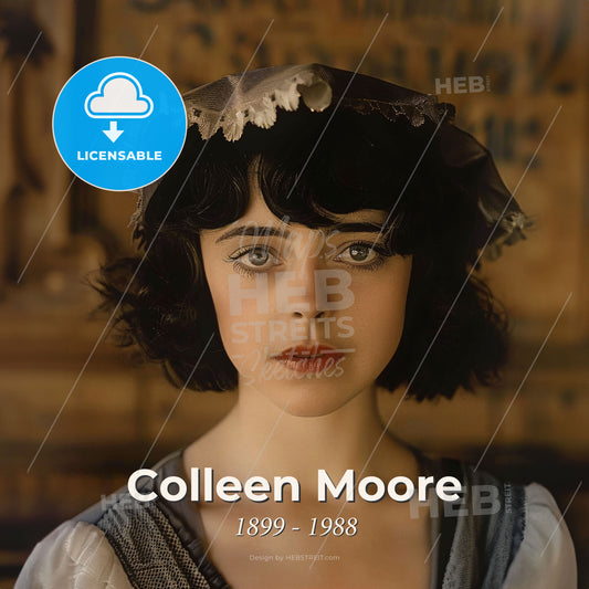 Colleen Moore, 1899 - 1988, American actress - A Woman With A Hat On Print Template