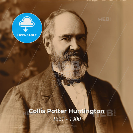 Collis Potter Huntington, 1821 - 1900, American industrialist - A Man With A Beard Print Template