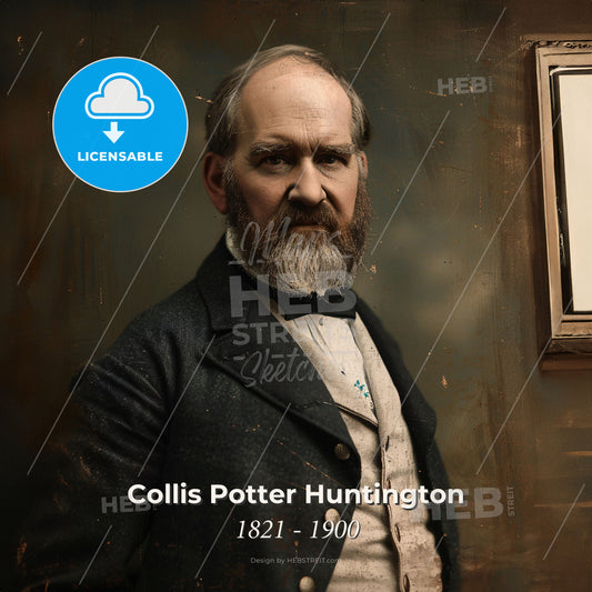 Collis Potter Huntington, 1821 - 1900, American industrialist - A Man In A Suit Print Template