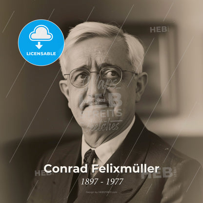 Conrad Felixmüller, 1897 - 1977, German painter and printmaker - A Man With A Mustache Wearing A Suit And Tie Print Template