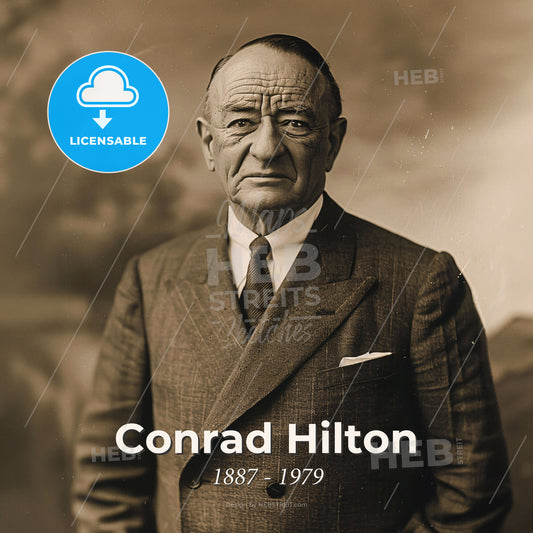 Conrad Hilton, 1887 - 1979, American hotelier - A Man In A Suit Print Template