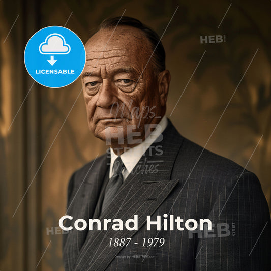 Conrad Hilton, 1887 - 1979, American hotelier - A Man In A Suit Print Template