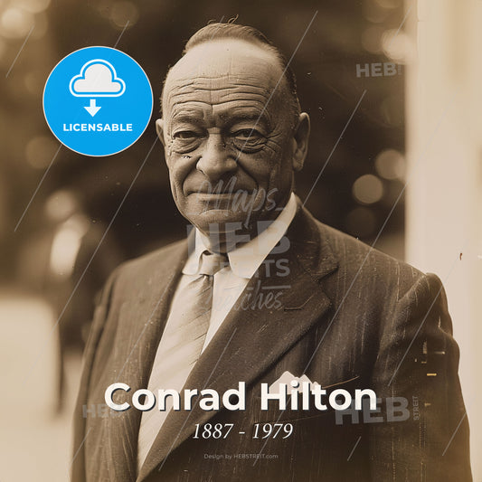 Conrad Hilton, 1887 - 1979, American hotelier - A Man In A Suit And Tie Print Template