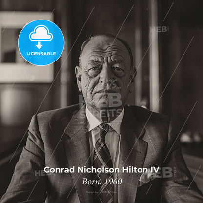 Conrad Nicholson Hilton IV, Born: 1960, American hotelier - A Man In A Suit And Tie Print Template