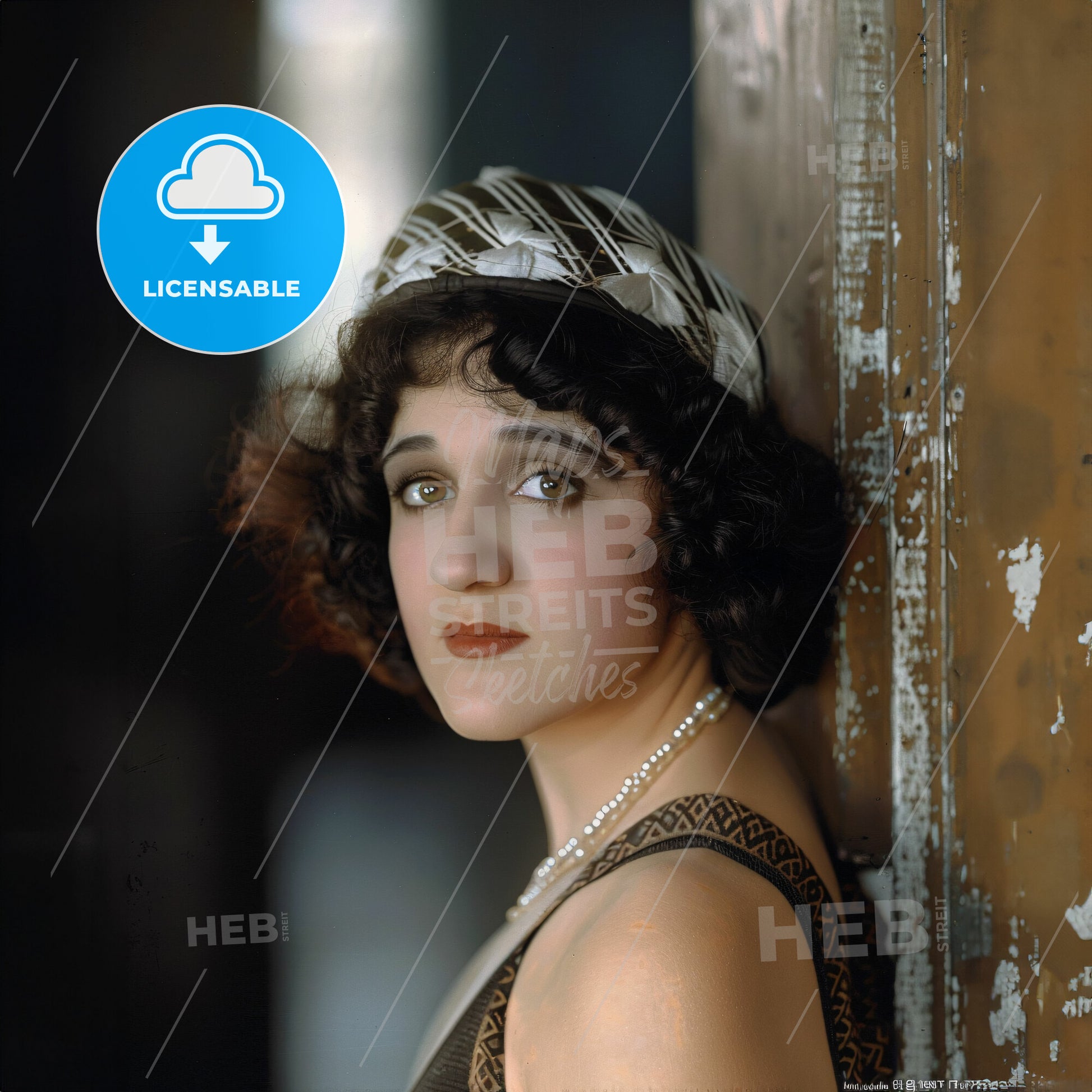 Constance Talmadge, 1898 - 1973, American actress - A Woman Leaning Against A Wall