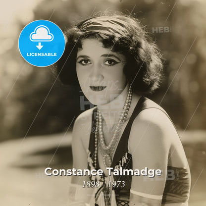 Constance Talmadge, 1898 - 1973, American actress - A Woman Wearing A Dress And Necklace Print Template