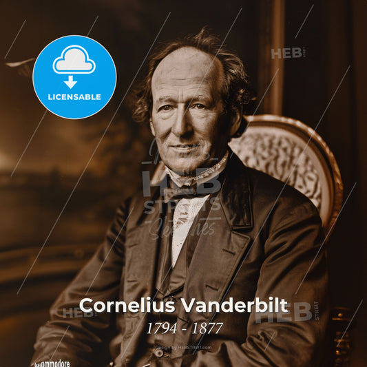 Cornelius Vanderbilt, 1794 - 1877, American shipping and railroad tycoon - A Man Sitting In A Chair Print Template