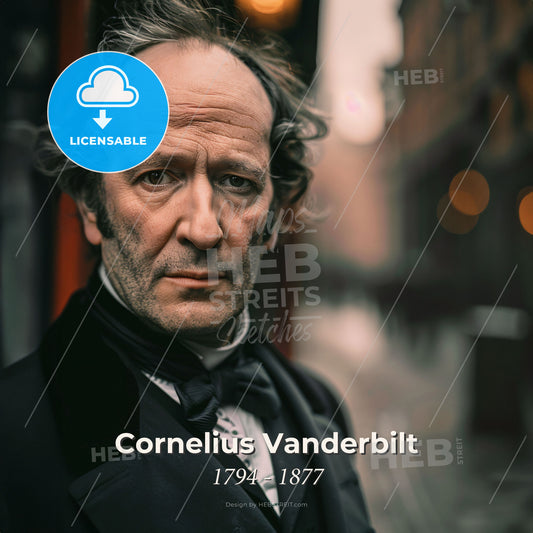 Cornelius Vanderbilt, 1794 - 1877, American shipping and railroad tycoon - A Man In A Suit Print Template