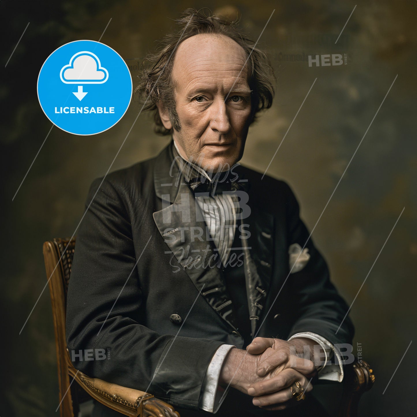 Cornelius Vanderbilt, 1794 - 1877, American shipping and railroad tycoon - A Man In A Suit Sitting In A Chair
