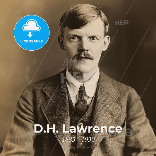D.H. Lawrence, 1885 - 1930, British writer - A Man In A Suit Print Template