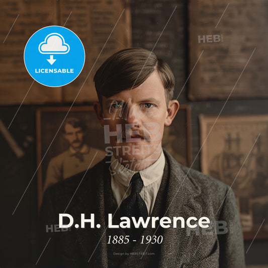 D.H. Lawrence, 1885 - 1930, British writer - A Man In A Suit Print Template
