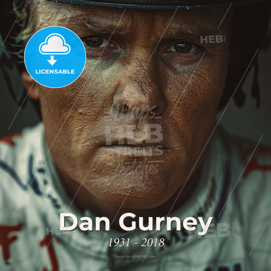 Dan Gurney, 1931 - 2018, American racing driver - A Close Up Of A Man Wearing A Helmet Print Template