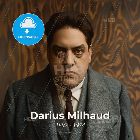 Darius Milhaud, 1892 - 1974, French composer - A Man In A Suit Print Template