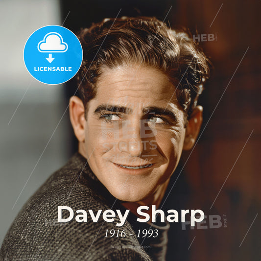 Davey Sharp, 1916 - 1993, American stuntman and actor - A Man Looking Up To The Side Print Template