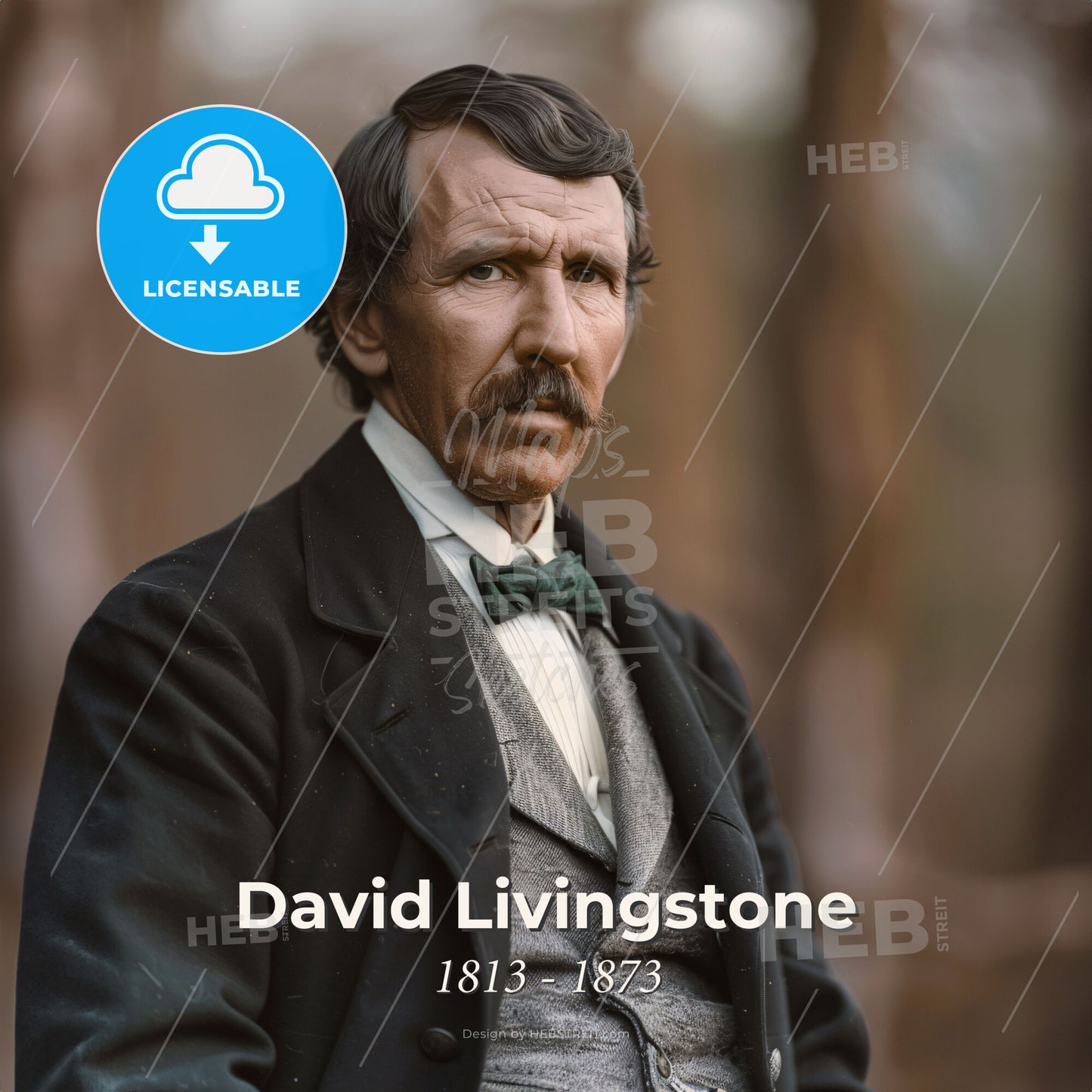 David Livingstone, 1813 - 1873, British missionary and explorer - A Man With A Mustache And A Suit Print Template