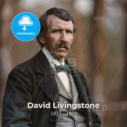 David Livingstone, 1813 - 1873, British missionary and explorer - A Man With A Mustache And A Suit Print Template