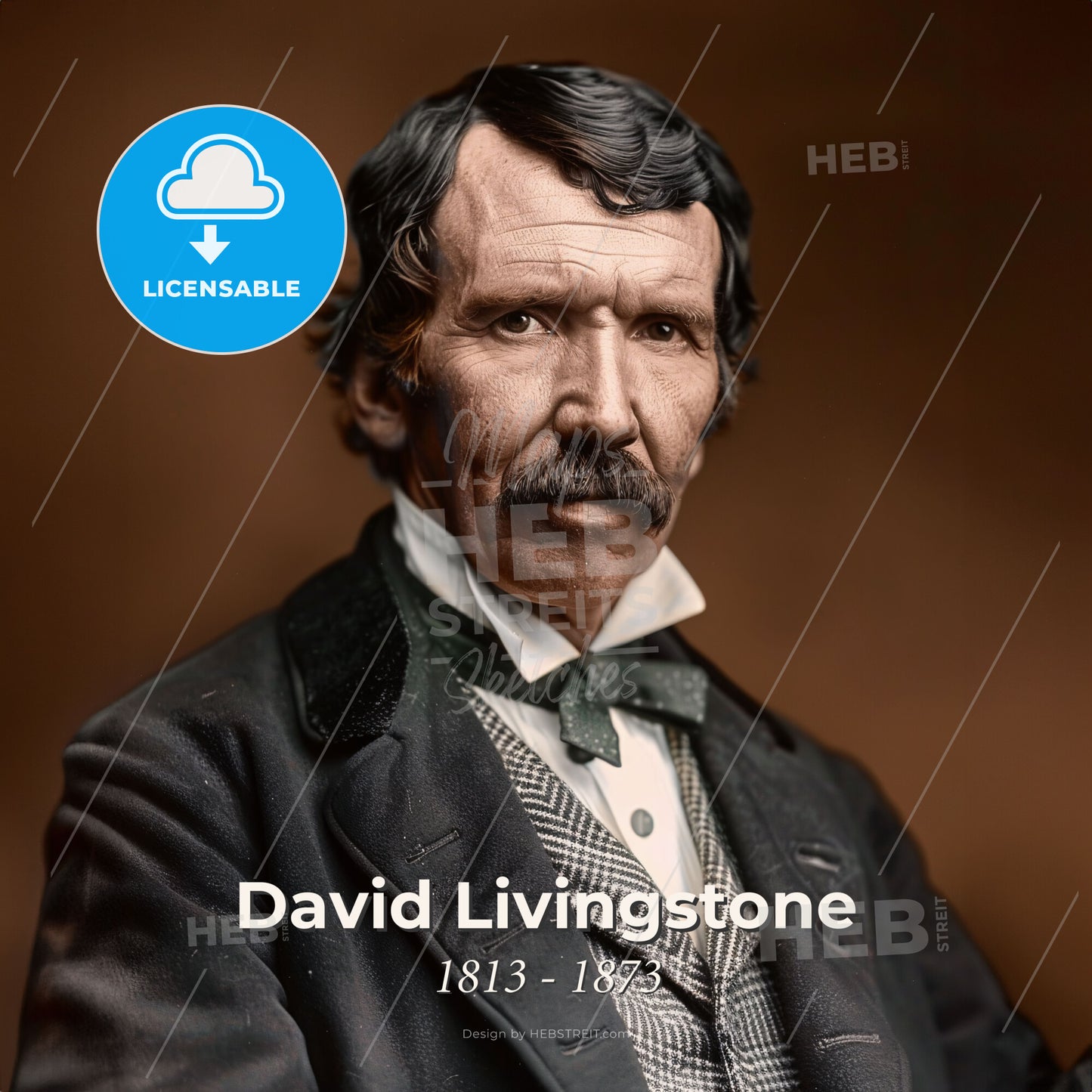 David Livingstone, 1813 - 1873, British missionary and explorer - A Man In A Suit Print Template
