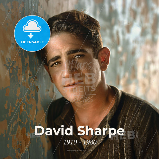 David Sharpe, 1910 - 1980, American stuntman and actor - A Man Leaning Against A Wall Print Template